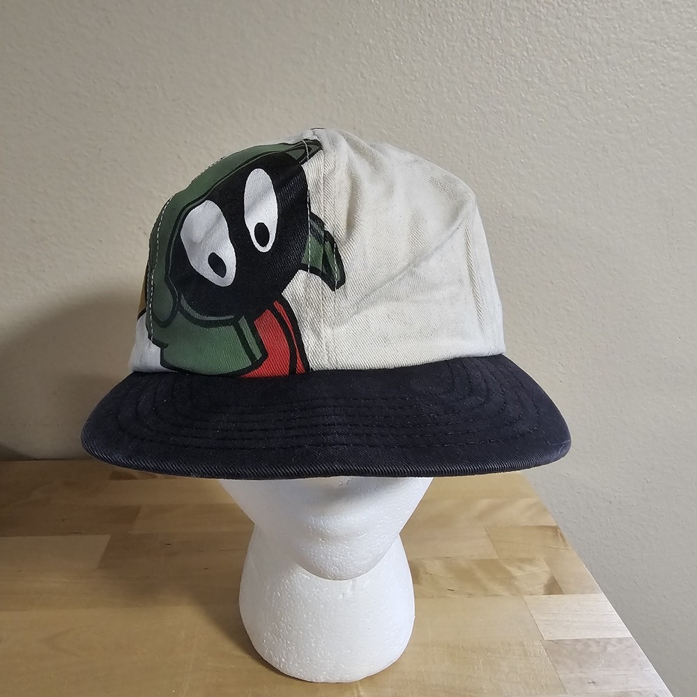 Vtg Marvin the Martian 1995 Looney Tunes Snapback Hat Warner Bros Studio Store